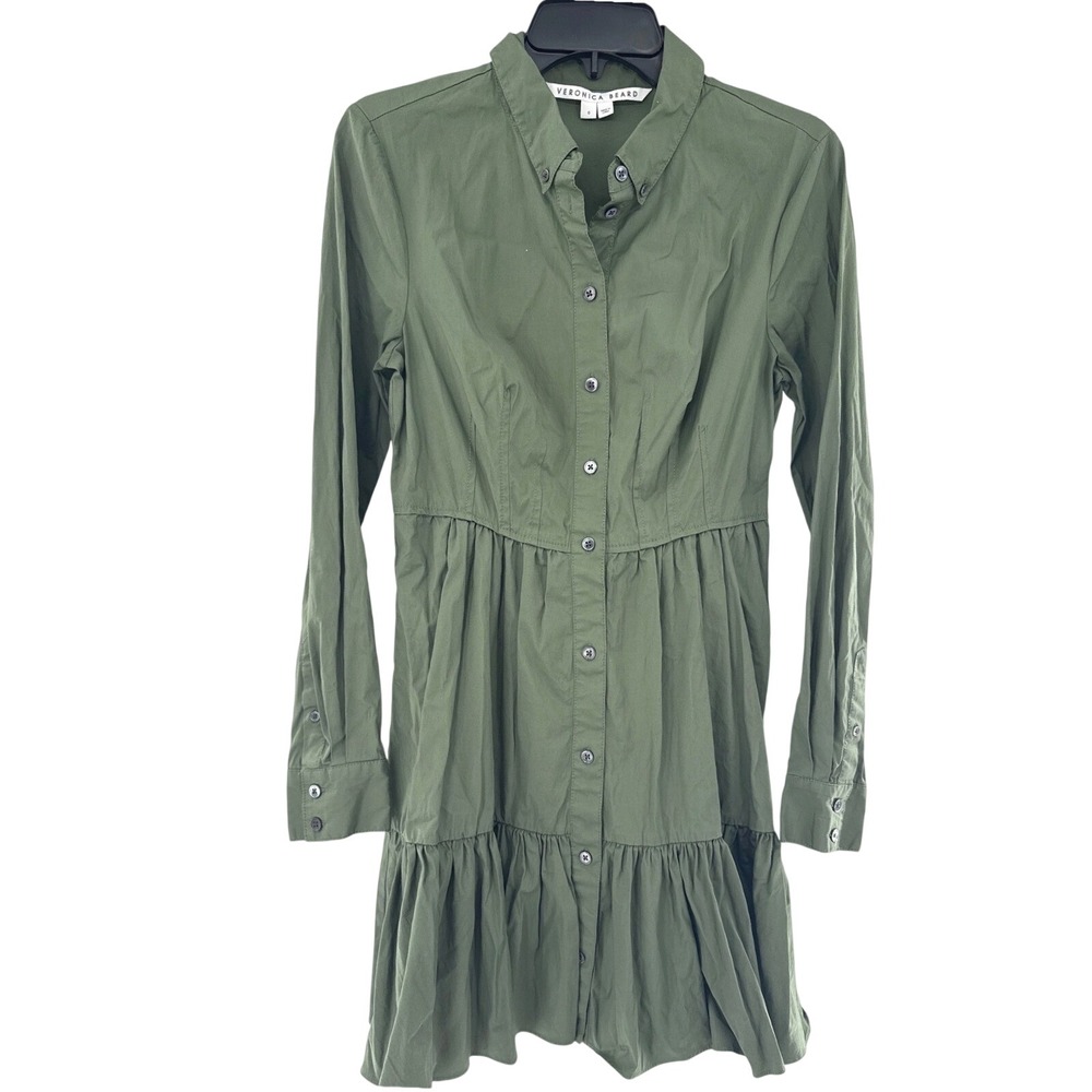 Veronica Beard Long Sleeve Utility Inspired Mini Shirt Dress Women 6